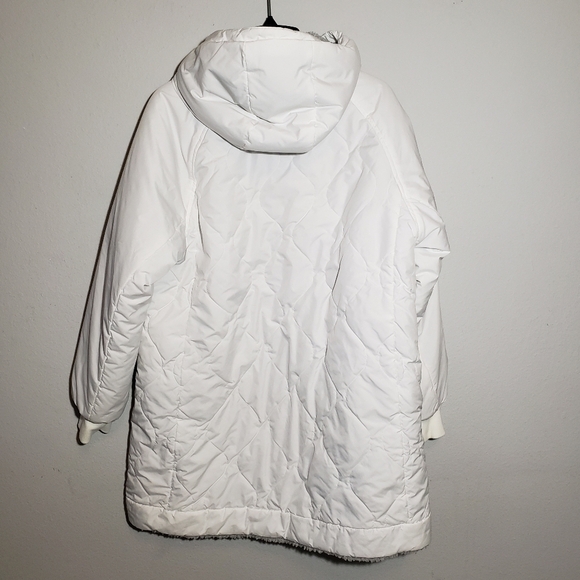 Adidas Originals Women's Reversible Sherpa Jacket White Gray Size small - Picture 5 of 15